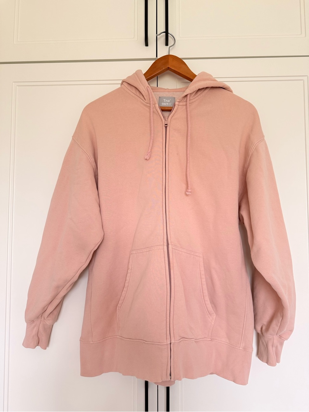 Aritzia Tna CozyAF Fleece Pink Zip Hoodie - Picture 1 of 6